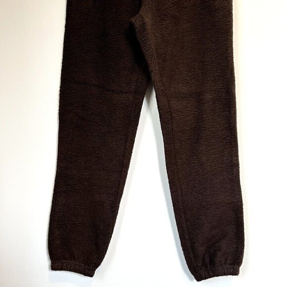 NWT Good American Coffee Brown Sherpa Boyfriend Sweatpant - Size 3 (L) - Picture 6 of 7